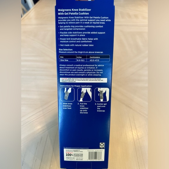 NIB - Walgreens Knee Stabilizer with Gel Patella Cushion - One Size - L/R Knee - Picture 6 of 8